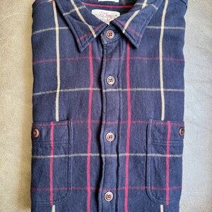 J. Crew Blue & Red Casual Button Down Flannel Shirt